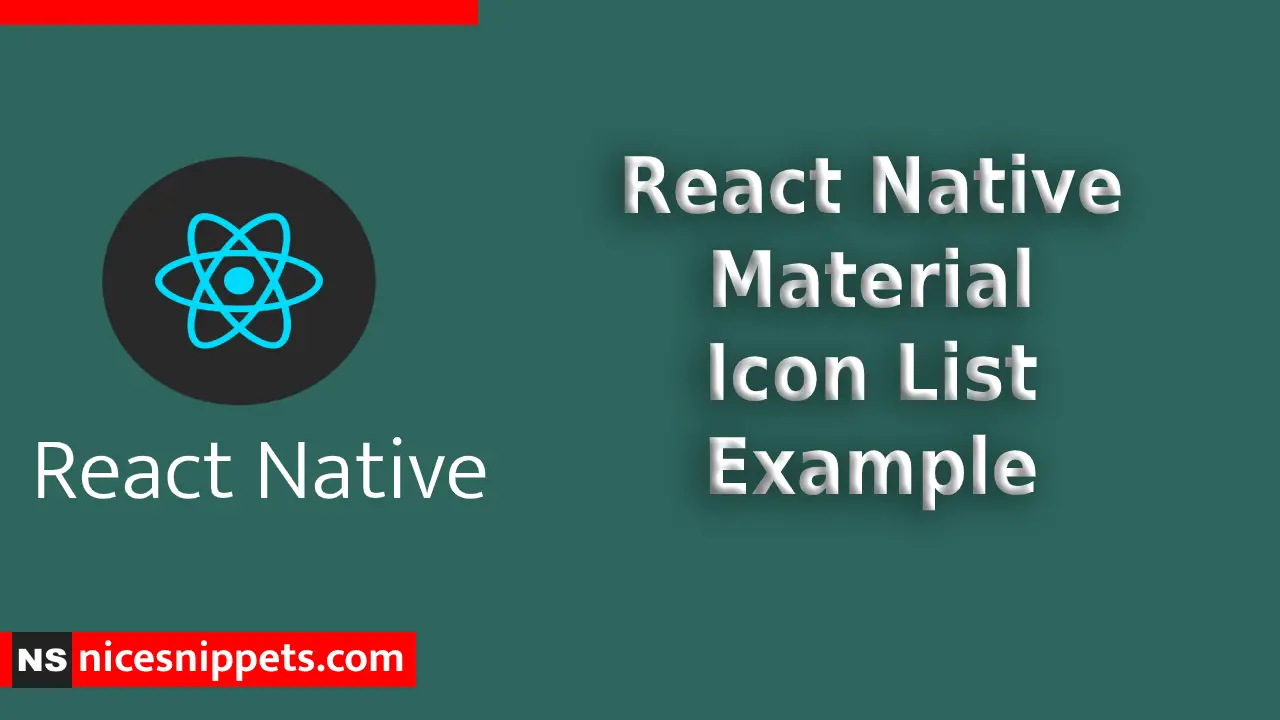 React Native Material Icon List Example